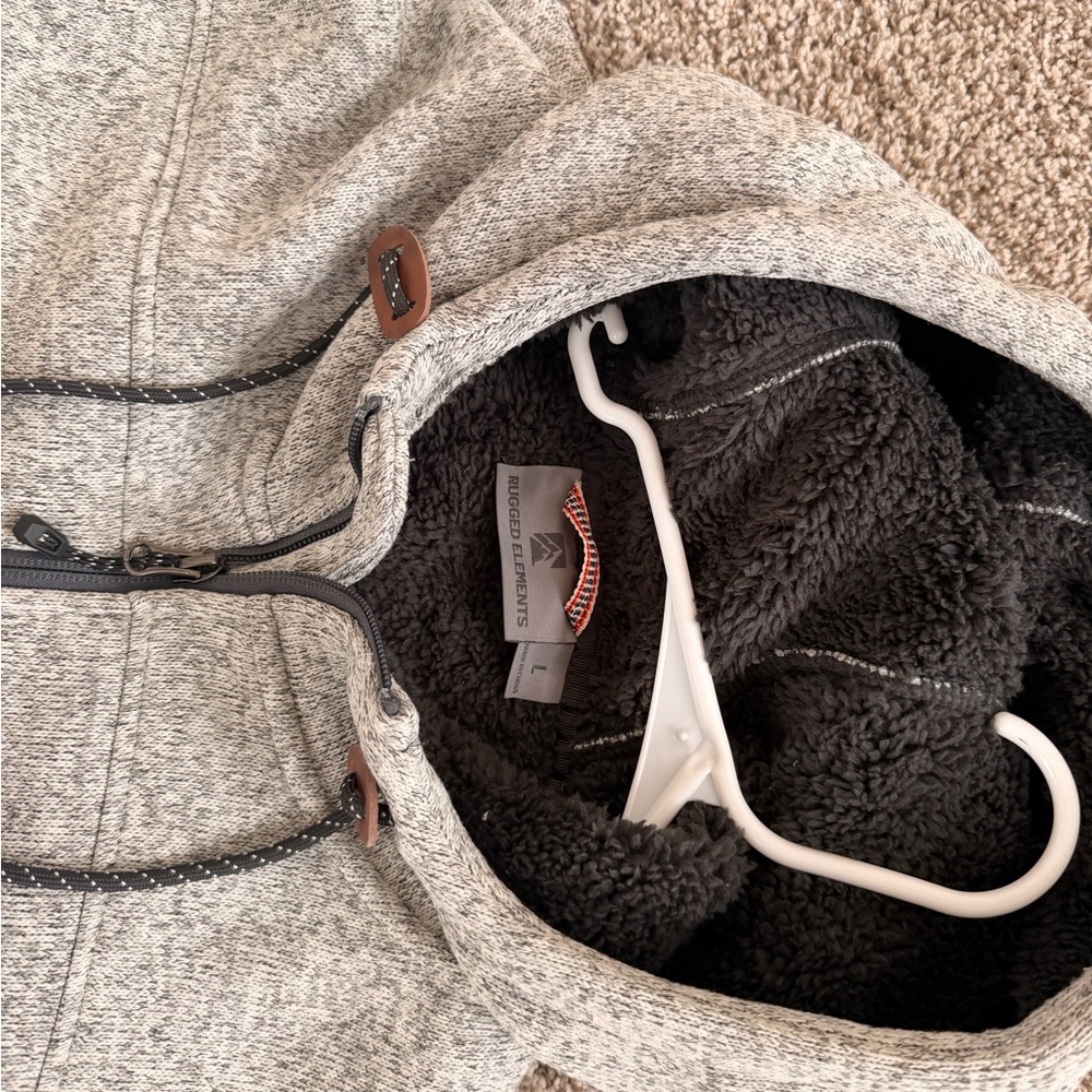 Thread & Supply Light Gray Lined and Hooded Jacket - image 2